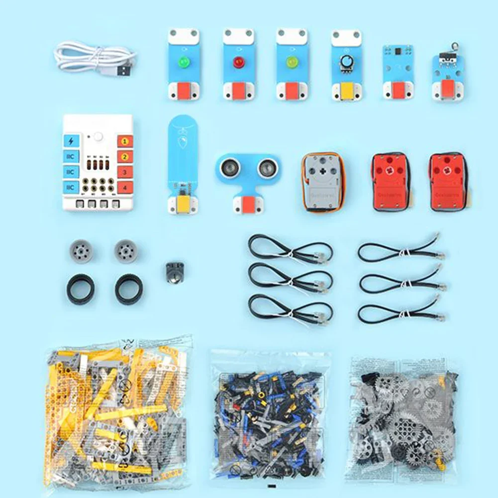 Micro:bit Nezha 48 IN 1 Inventors Kits 400+Building Blocks Support Makecode MicroPython JavaScript C++ Kid Programming Education