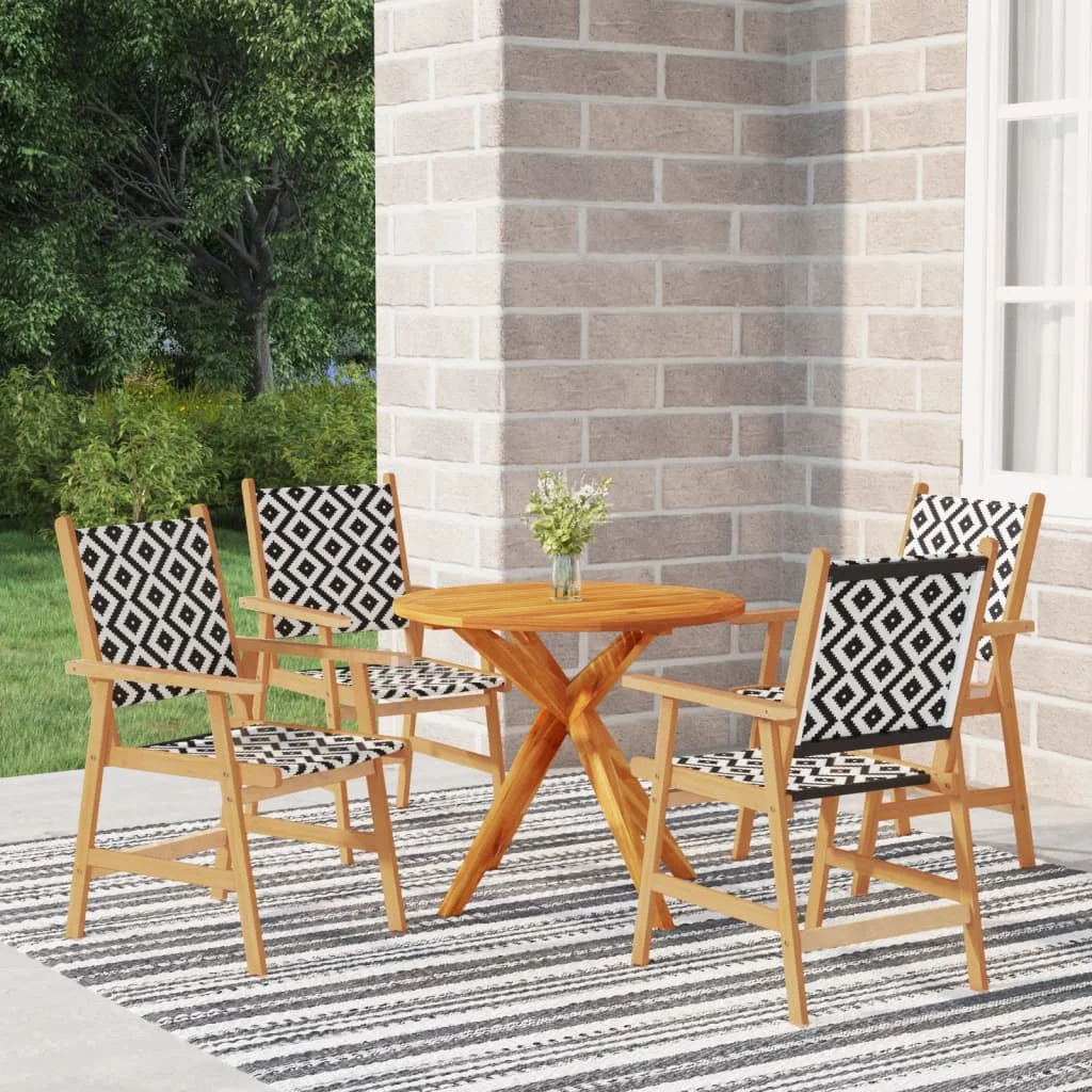 5 Piece Patio Dining Set Solid Wood Acacia C Outdoor Table and Chair Sets Outdoor Furniture Sets