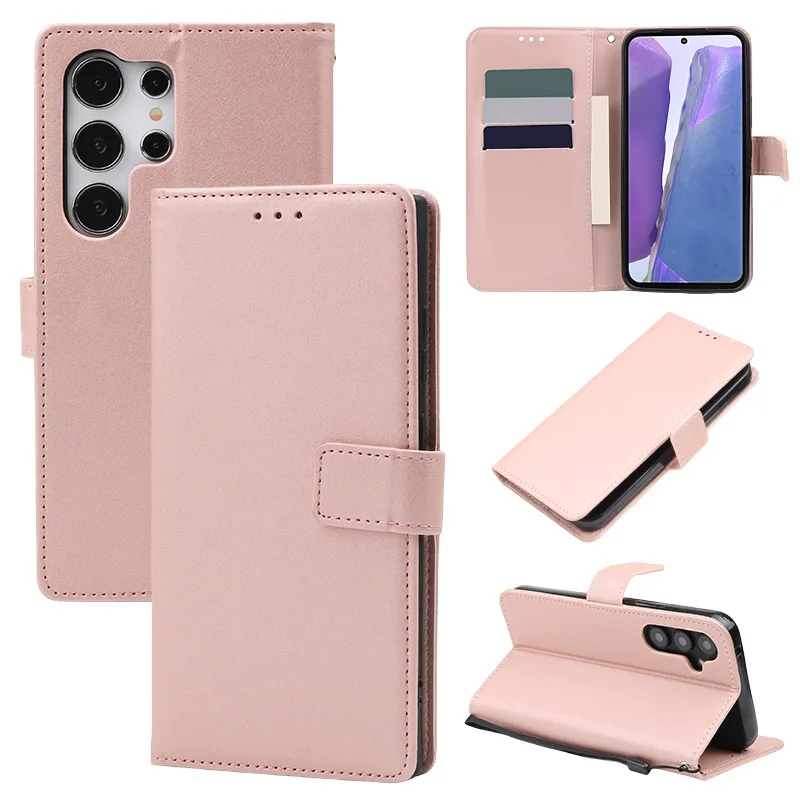 Leather Wallet Case with Card Slot and Magnetic Closure