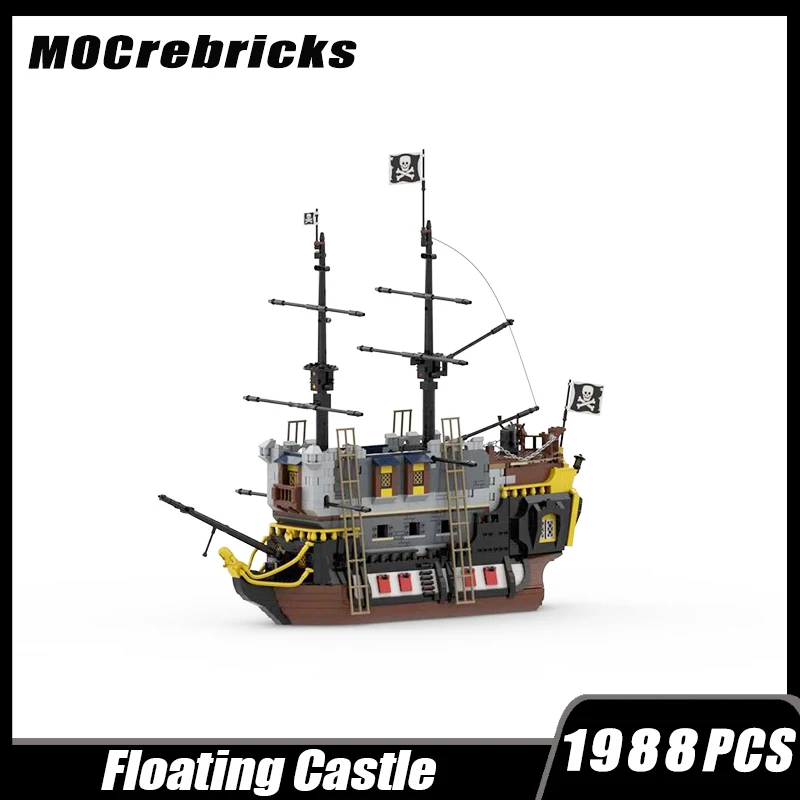 

MOC-125401 строительный блок корабль Плавающий Замок модульная сборка модель пиратские лодки технология кирпичная игрушка Детские подарки