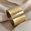 Chunky Oversized Statement Bracelet For Women Men Golden Glossy Wide Cuff Open Wrist Bangle Exaggerated Punk Goth Jewelry Gifts 2