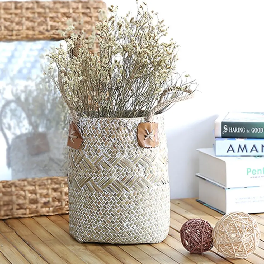 Details about   Lavender Vase Woven Sundries Storage Baskets Hanging Rattan Potted Flowerpot&