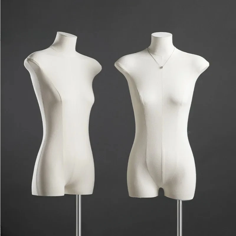 Mezza Manichino Femminile Copertura In Tessuto Corpo Base In Metallo Per Esposizione Di Nozze Negozio Di Abbigliamento Modello Donna Manichini Rack Re