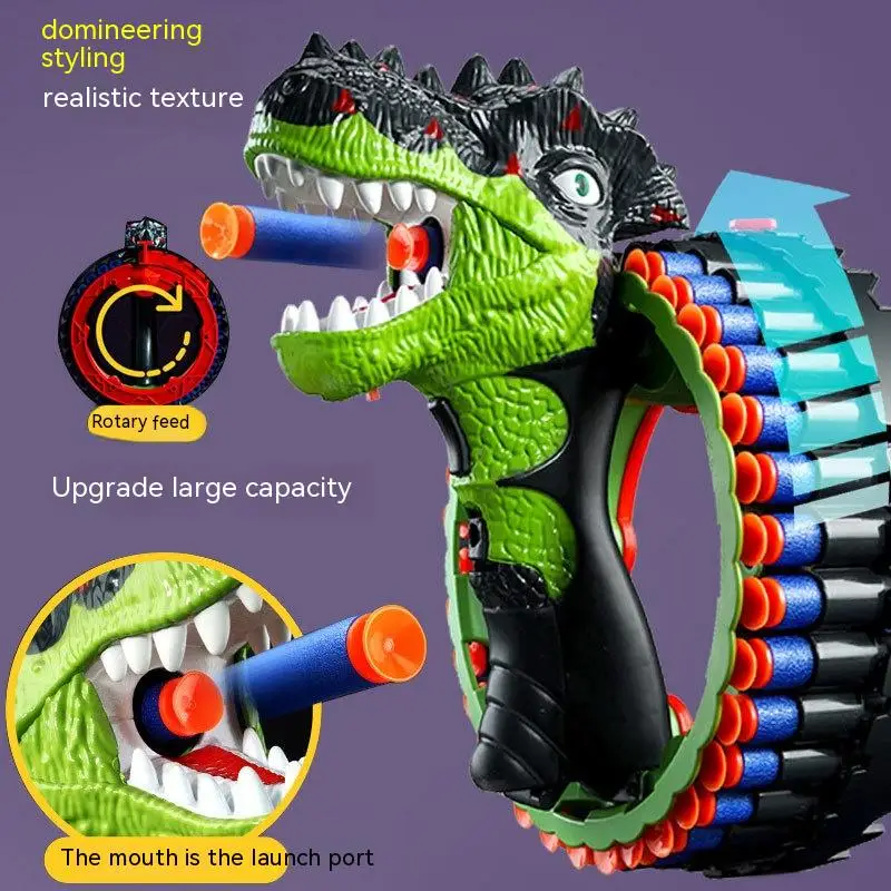 Children\'s Toy Gun Dinosaur Pistol Parent-child Interaction Simple Toy Electric Multiple Shot Soft Bullet Soft Bullet Gun Gifts