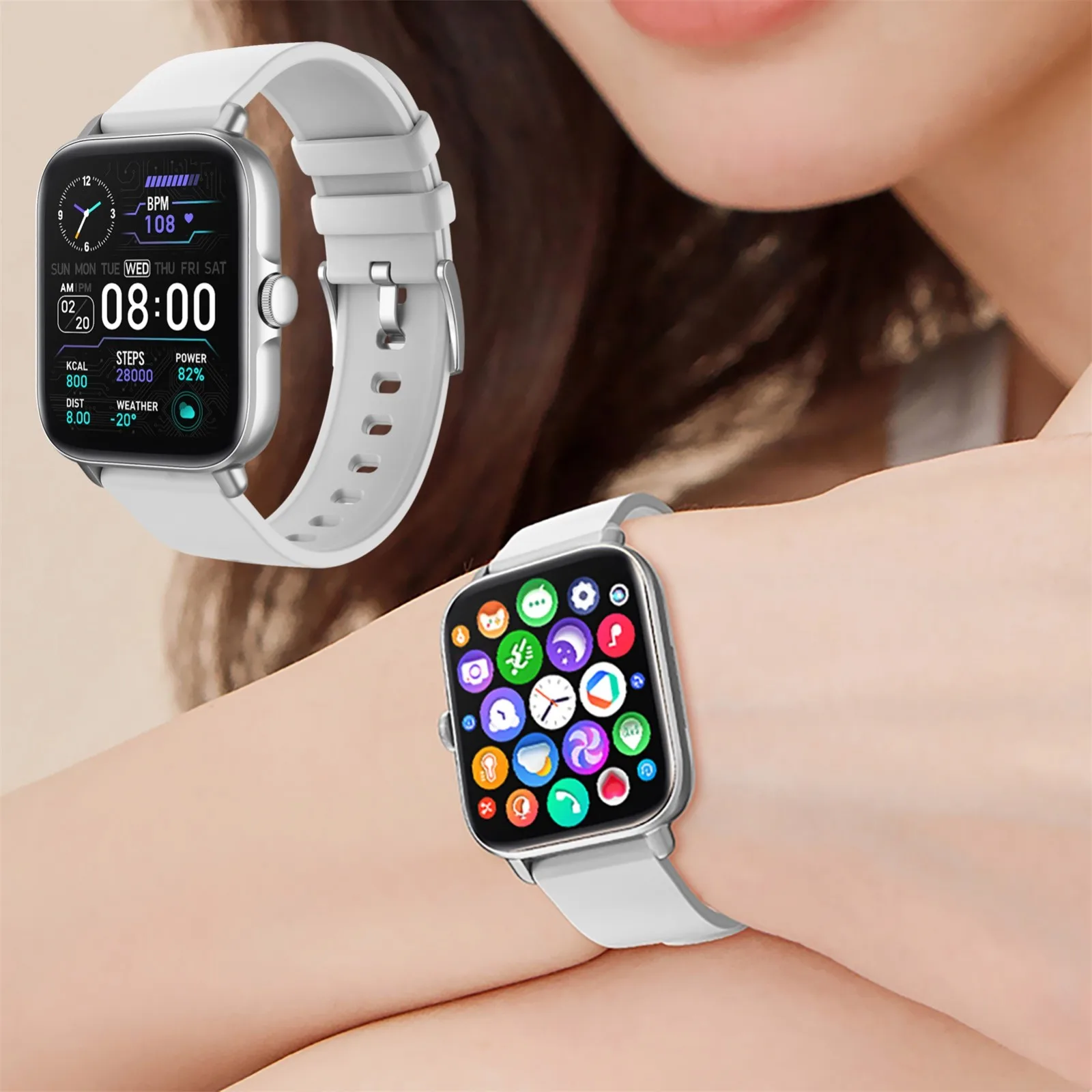 Smart Watch Stress Management Y22 1.7 Inch Screen Men Women Fitness Smart Watch With Heart You Can Text And Call On