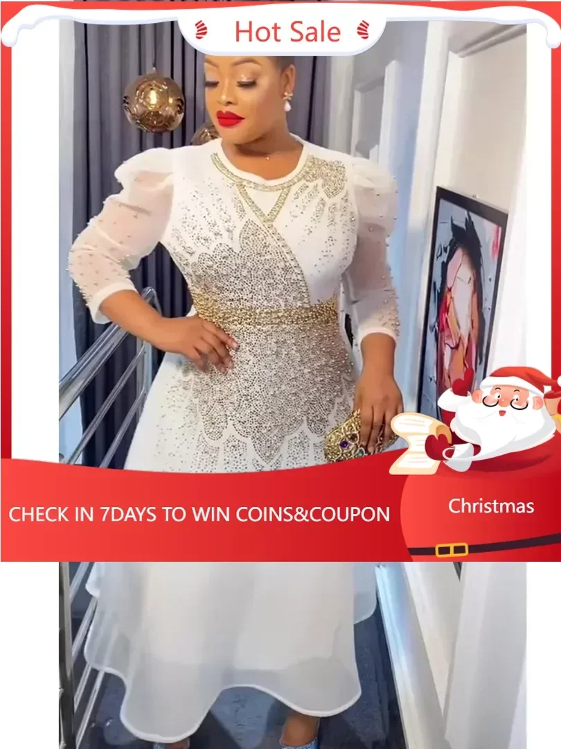 

African Dresses for Women Plus Size Africa Clothes Dashiki Ankara Turkey Outfits Gown Elegant Muslim Wedding Party Long Dress