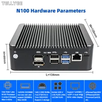 Intel N100 Soft Router 6 Lans i226-V 2.5G Fanless Mini PC COM HD DP USB Type-C pfSense Firewall Appliance OPNsense ESXi Computer 2