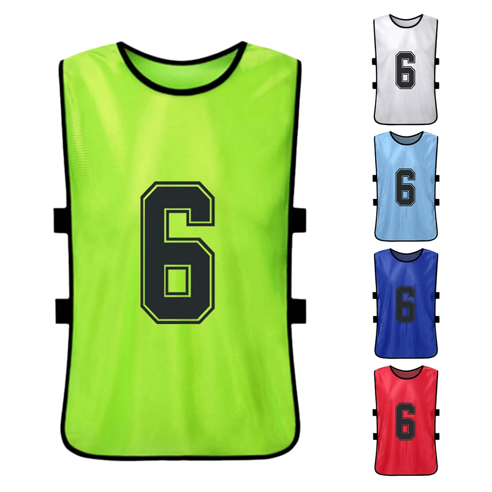 Petos De Fútbol AUYAO - Pack De 6 Chalecos De Entrenamiento Transpirable, Colores Fluorescentes, Talla Unisex