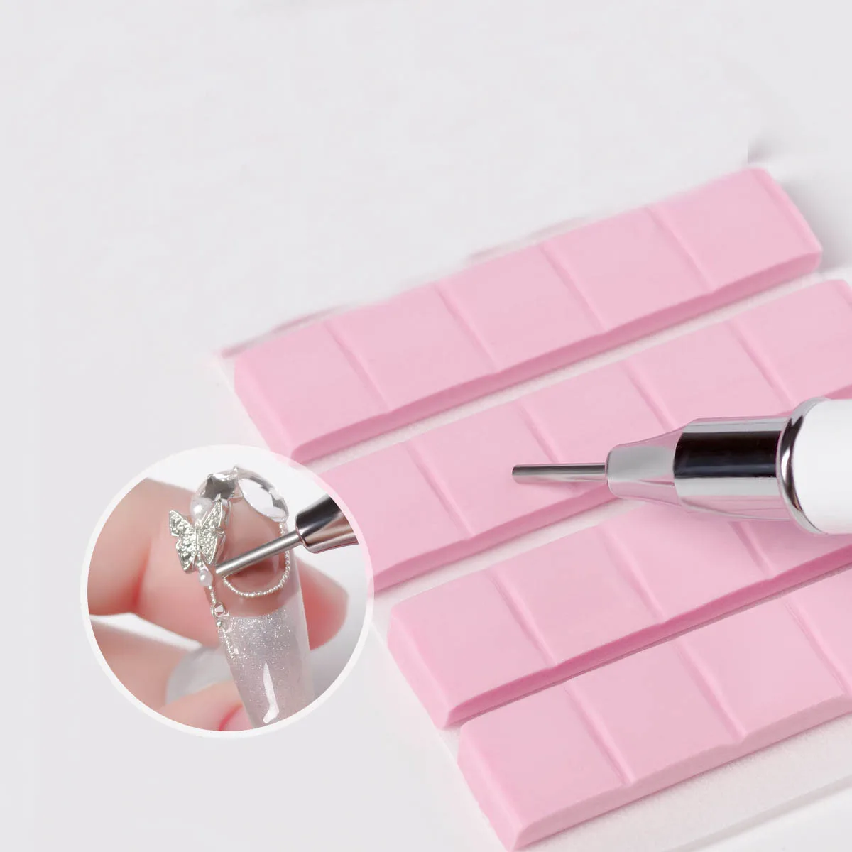 1PC Metal Nail Art Double Head Press Point Drill Pen Crystal Rhinestones Gem Picker Wax Pencil DIY Manicure Picking Tool 5