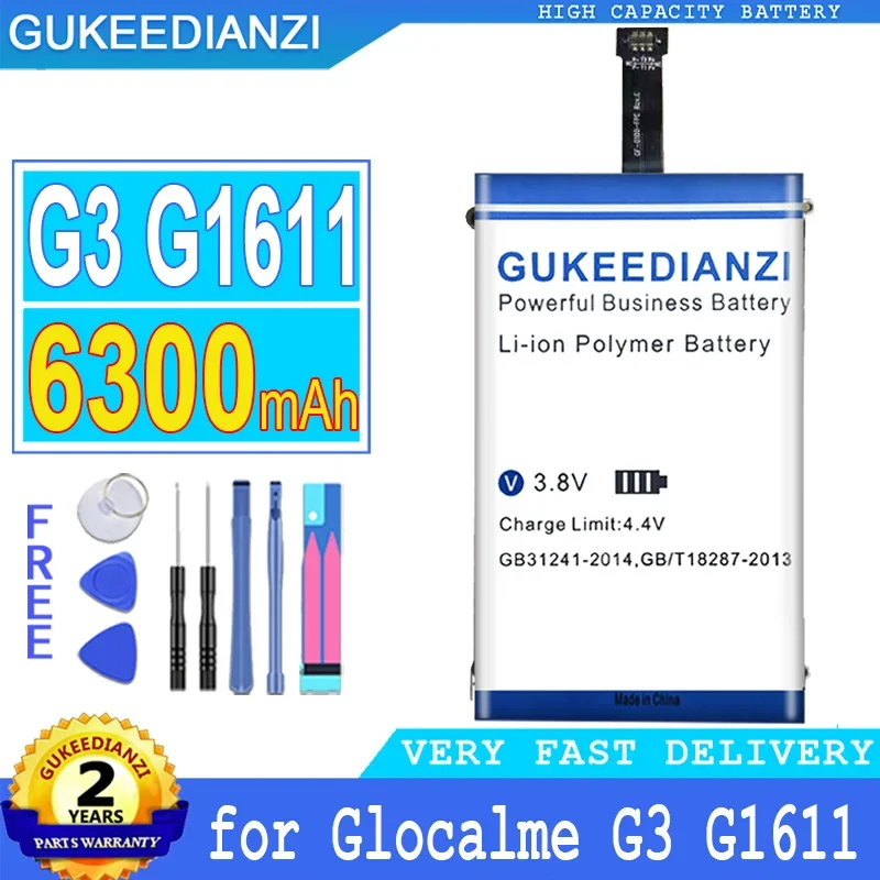 

GUKEEDIANZI Large Capacity Replacement Battery, 6300mAh, Fit for Glocalme G3 G1611 G 1611, Big Power Battery with Free Tools