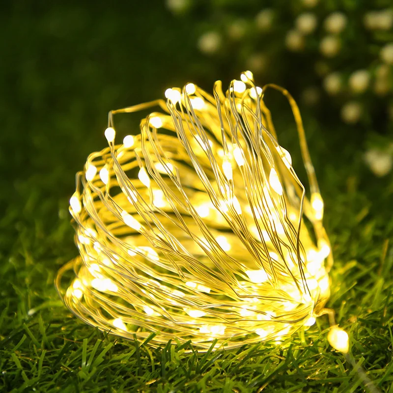 10M LED Copper Wire String Lights Battery Powered Garland Fairy Lighting Strings Holiday Christmas Wedding Party Decoration led string lights led fairy lights string lights decorative lights