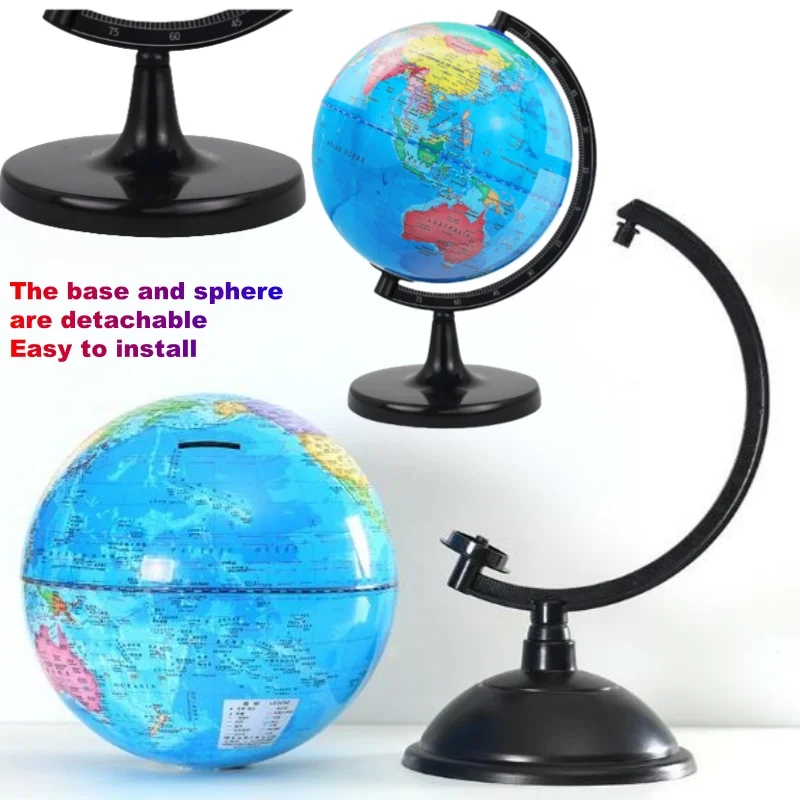 구체 직경 20cm 전체 순수 영어 세계 지구본 HD 인쇄 360 ° 학생 교육 LED 조명 램프 글로브 ABS 글로브 사무실 공예품