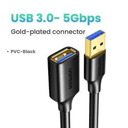 High-Speed USB 3.0 Extension Cable - Universal Fast Data Transfer Cord - 0.5m (5Gbps-Gold Plated)