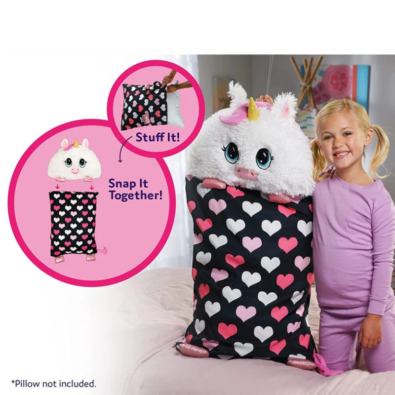 Children's Plush Pet Pillowcase Soft Comfortable Removable Pillow Cover Sofa Throw Pillow Inside Waist Support Kid's Bedding