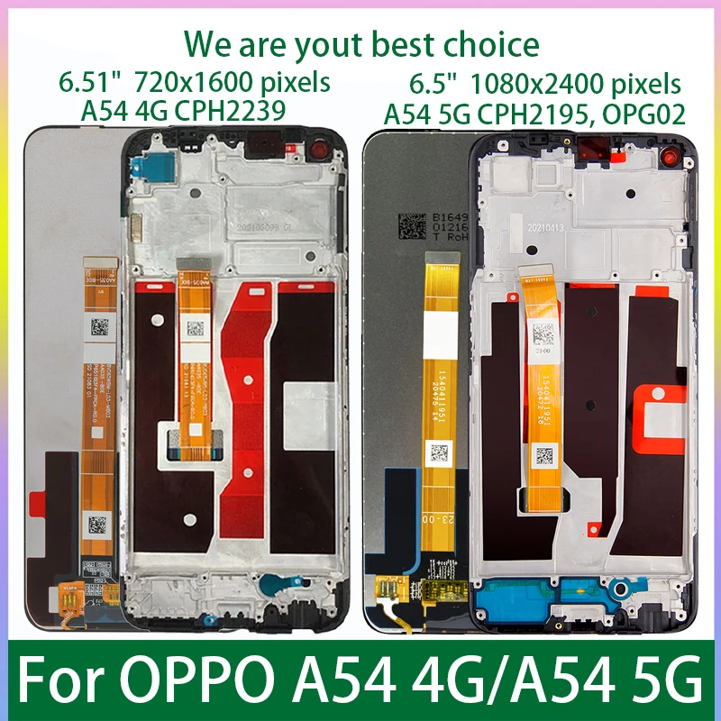 Per Oppo A54 4G 5G Display Lcd Originale Con Cornice Touch Screen Digitizer Assembly Sostituzione Cph2239 Cph2195 Opg02