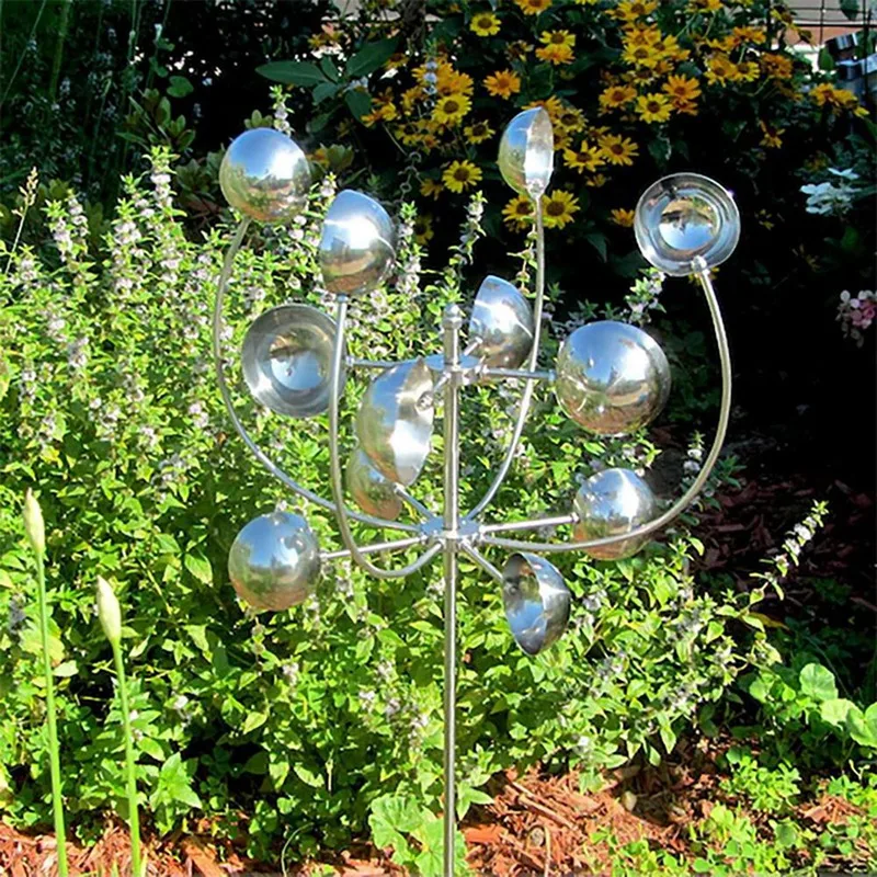 

Creative Magical Metal Windmill Rotating Windmill 3D Wind Powered Kinetic Sculpture Lawn Metal Wind Spinners Outdoor Yard