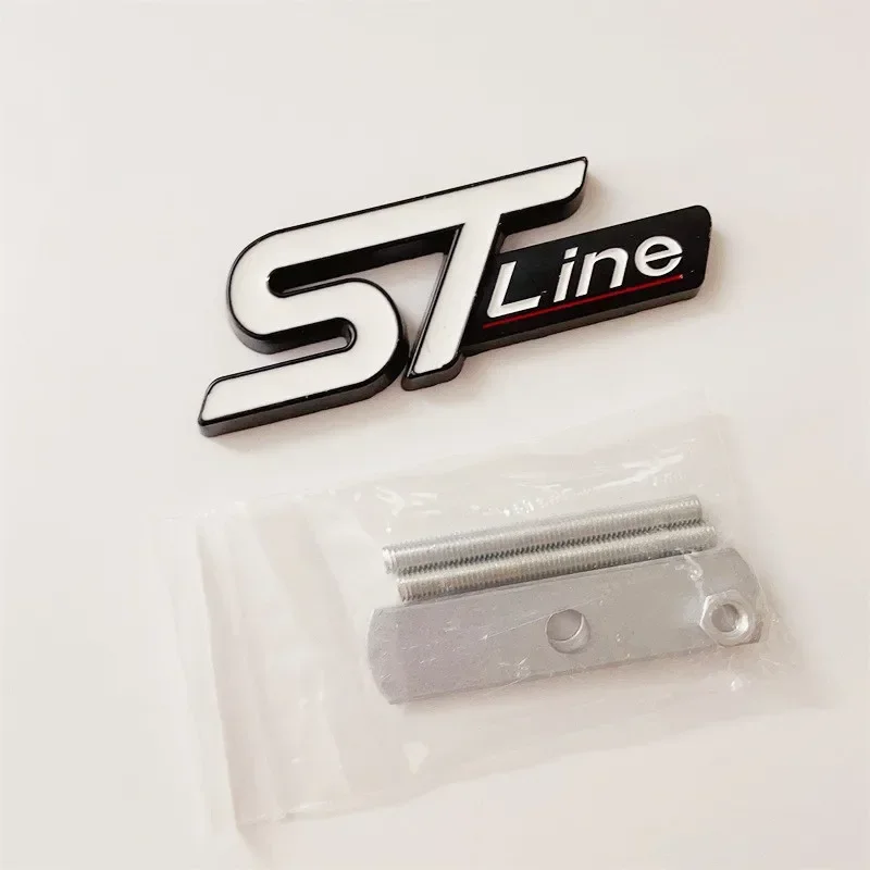 3D Metal ST Line Car Front Grill Emblem Sticker Trunk Badge Ford Kuga MK3 MK4 S Max Focus Puma Fiesta Accessories