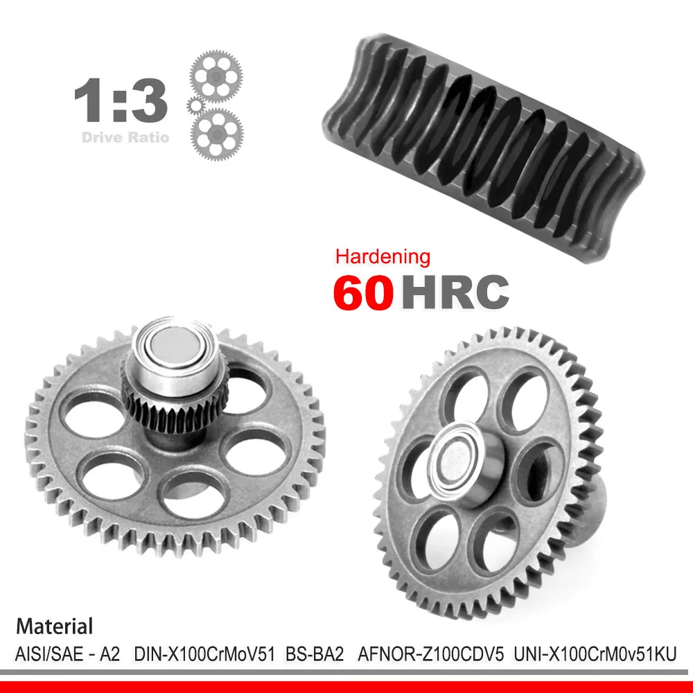 All-metal Extrusora Upgrade Ender v2 Flsun Tratado Termicamente Metal Gear Hrc60 Omgv2s f1 Grupo Peça Impressora 3d Omg V2s - Imagem 6