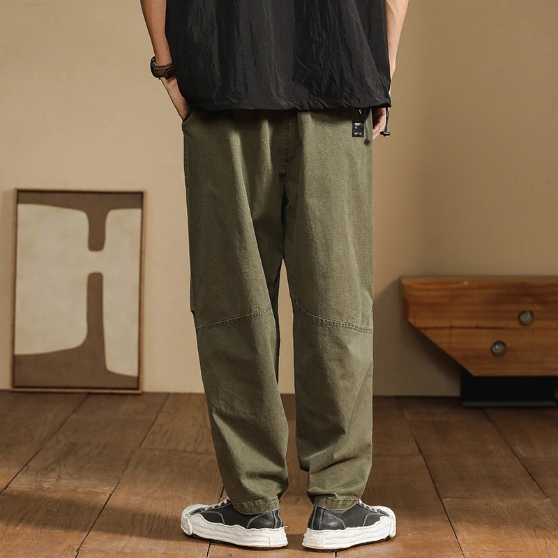 Men's spring and summer fashion brand American retro casual pants Japanese high sense wide leg straight overalls