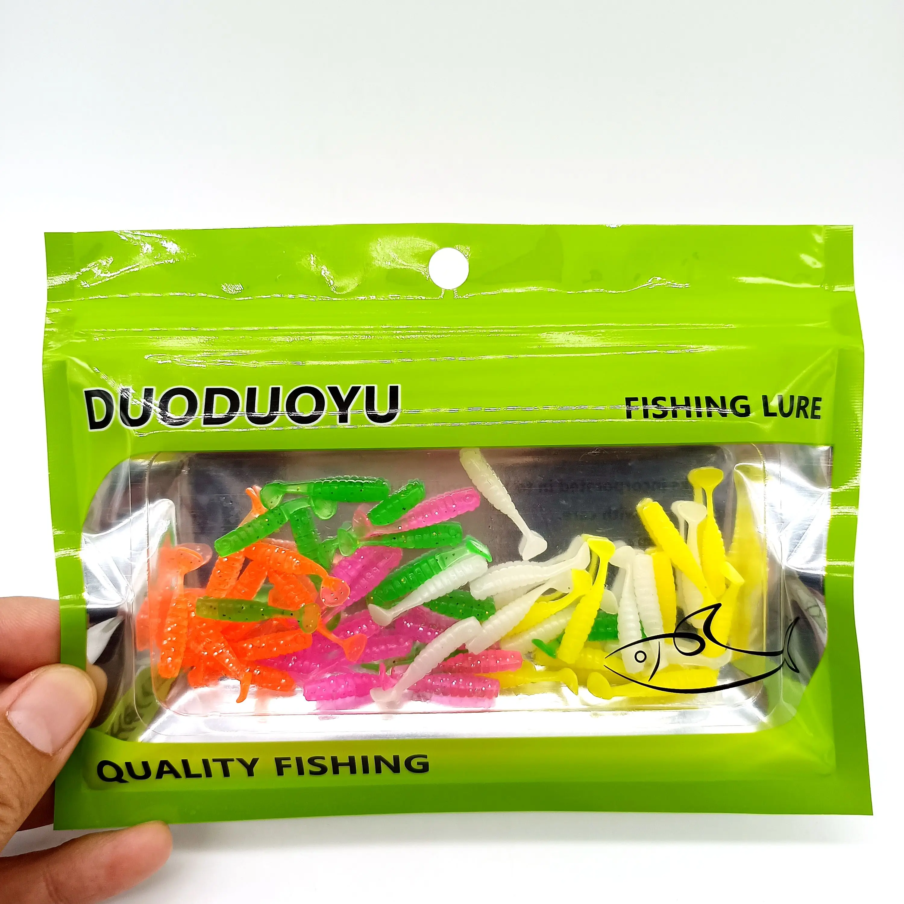 DUODUOYU 50PCS Kleine angeln paddel schwanz weichen köder 25mm/35mm Isca Künstliche jig mini kleine fisch köder angeln multicolor Tackle