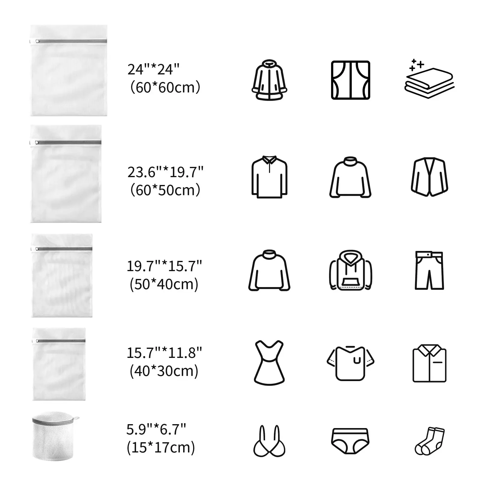 Mesh Laundry bags  Durable Lingerie Delicates Bag for Washing Machine for Socks, Bra, Mask,Underwear Organizer Storage Bags 2