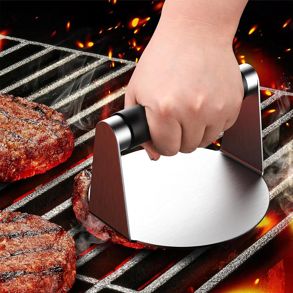 hamburger press Burger Press Hamburger Smasher Tool for Griddle Stainless Steel Ham Patty Press Anti-Scald Handle 5.5