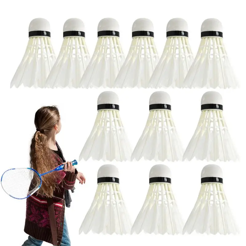 

Feather Badminton Shuttlecocks 12PCS Badminton Trainer Ball Speed Training Hitting Practice Shuttlecock For Youth Players Beach