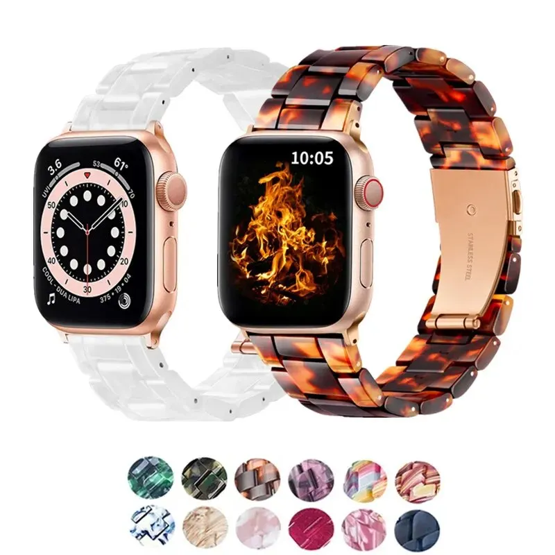 Elegant Resin Strap for Smartwatch Bands, Multiple Sizes Available