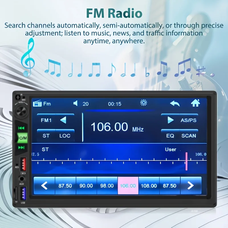 17.78cm 터치스크린 차량용 MP5 플레이어 - 차량용 멀티미디어 플레이어 라디오 FM 플레이어 USB 미러링 네비게이션 비디오 스테레오 플레이어