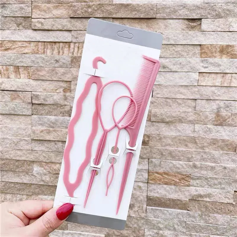 Hair Styling Tool 4 pcs/set Hair bun braid Horsetail Manufacturer pointy tail comb