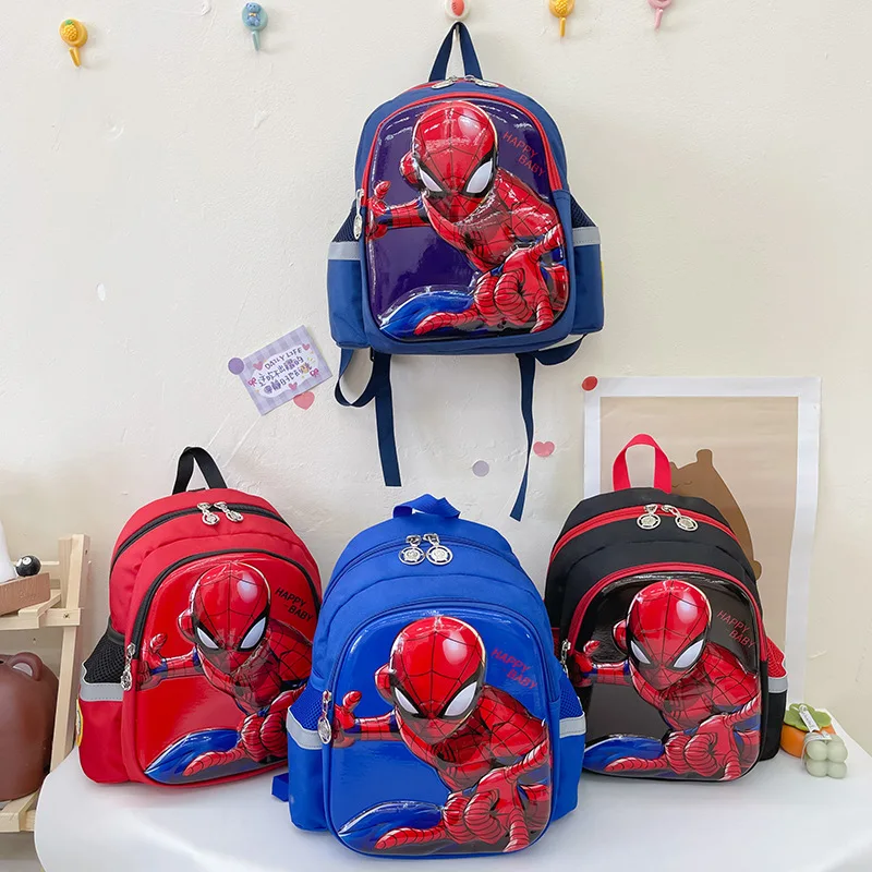 

Disney Spider Man Backpack Children Cartoon Captain America Kindergarten School Bag For Boys Anit-lost Infantil Schoolbag Gift