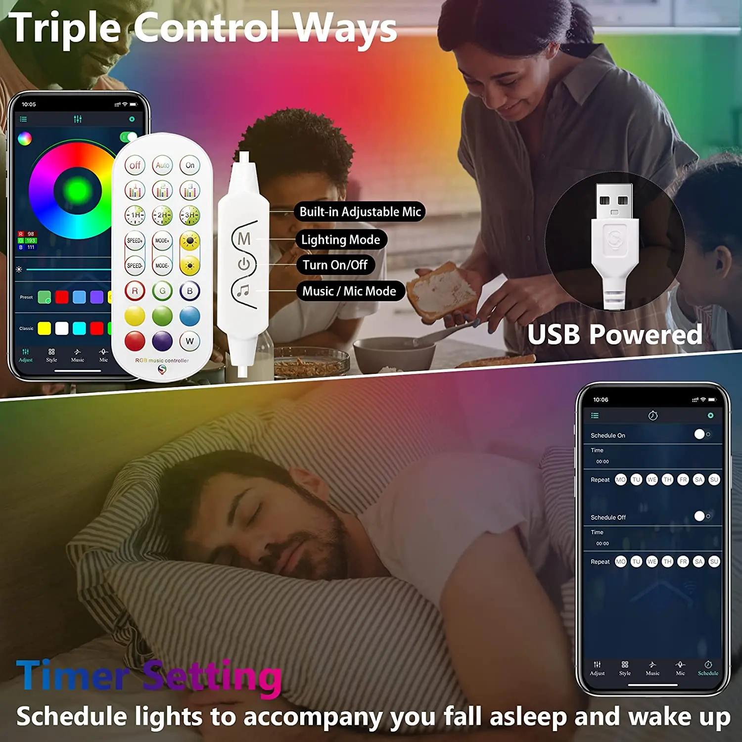 Bluetooth App Control Chasing Effect Lights