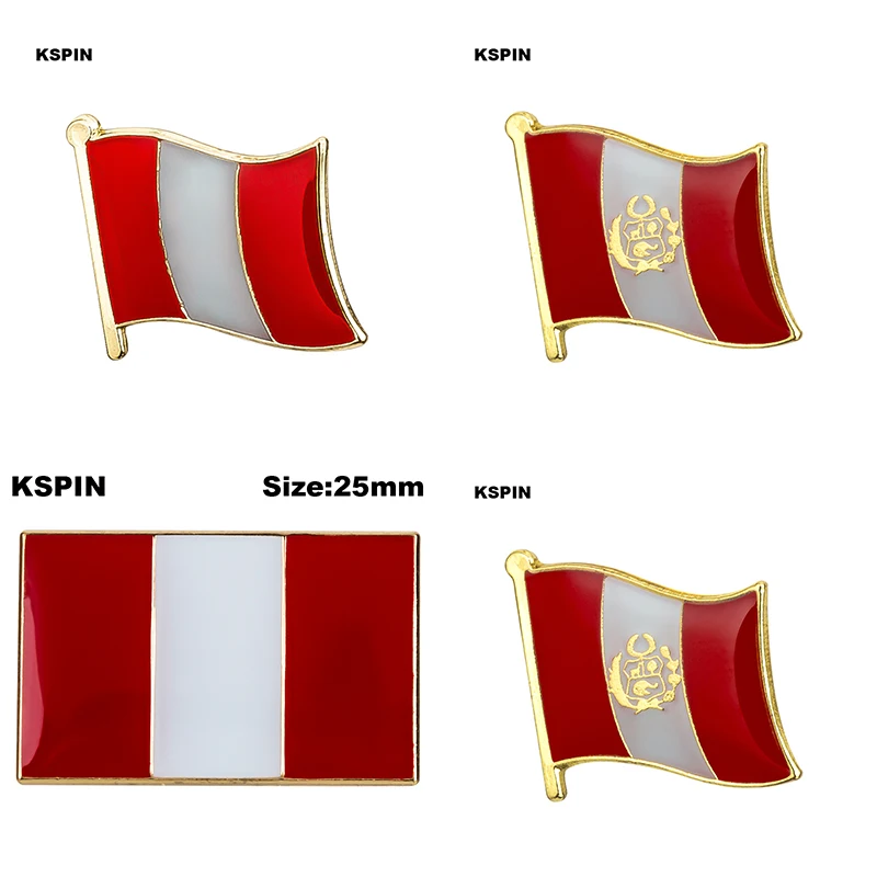 Peru flag pin New lapel pin badge Brooch Icons KS-0231