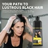 500ml Natural Black Hair Dye Shampoo for Women Men Instant Gray To Black Hair Color Shampoo Men Beard Coloring Shampoo Hair Dyed