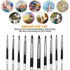 Round Watercolor Paint Brushes Set - Professional 10pcs Gouache Paint Brush for Artist, Acrylic, Miniature, Face Painting 3