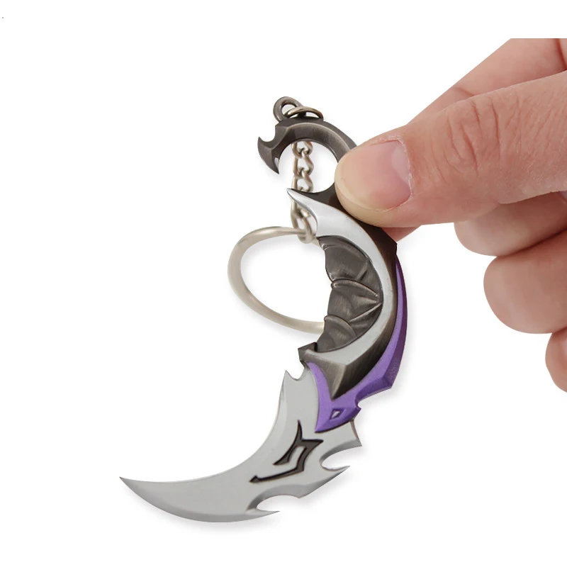 9cm Valorant AKM Karambit Claw Knife Metal Gun Game Peripherals 1/12 Doll Equipment Weapon Miniatures Keychain Toys for Male Boy