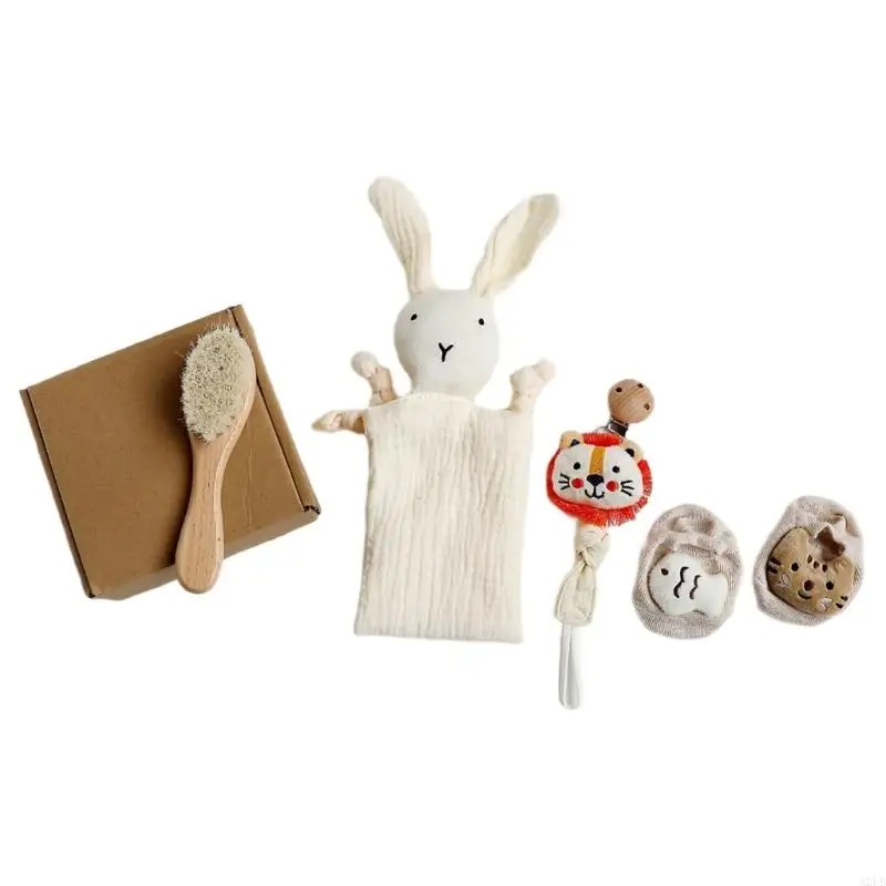 Babyparty -Geschenkbox mit sanftem Fütterungslampen, beruhigendes Spielzeugtuch und Accessoires A2UB – Detail 10