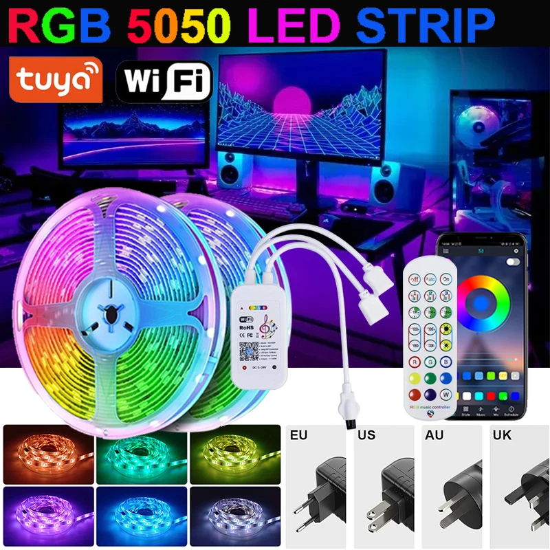 Светодиодная лента 5050 Rgb с поддержкой Wi-Fi и Bluetooth