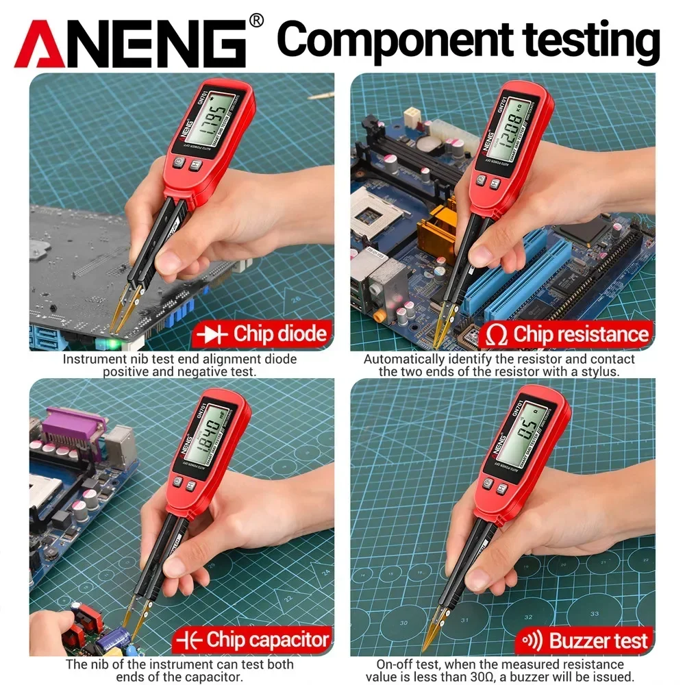 Mini LCR SMD ESR Tester Smart tweezer Resistance ANENG GN701 Capacitance Continuity Diode test meter Multimeter measurement test