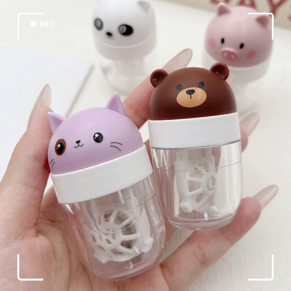 Portable Rotating Contact Lens Cleaner with Storage