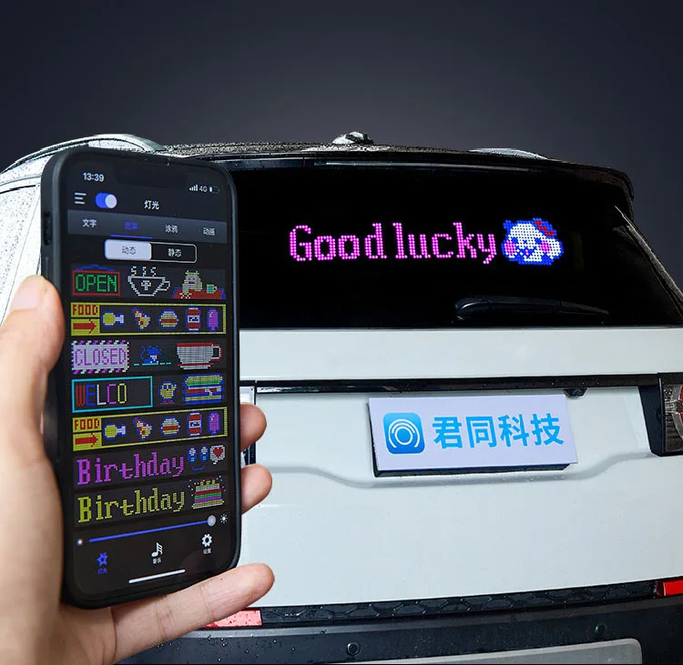 LED Message Board Led Display Board Led Advertising Box LED Screen Sign Bluetooth Scrolling Message Display Board App Control Soft Flexible Led Panel Car Display For Store Advertising