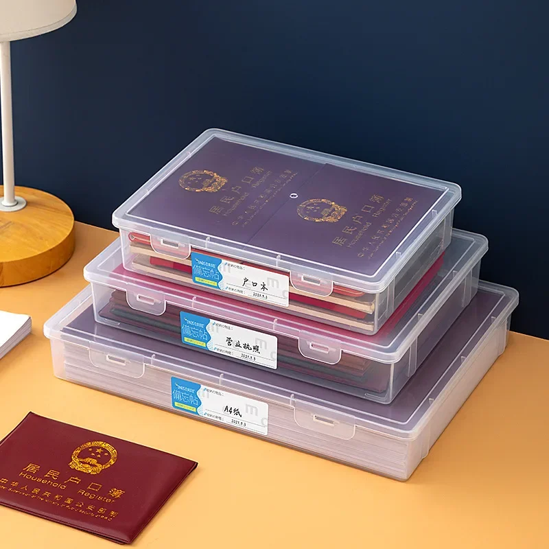 Desktop Office Test Paper Storage Certificate Storage Box Transparent Data Sorting File Box Book A4 Document
