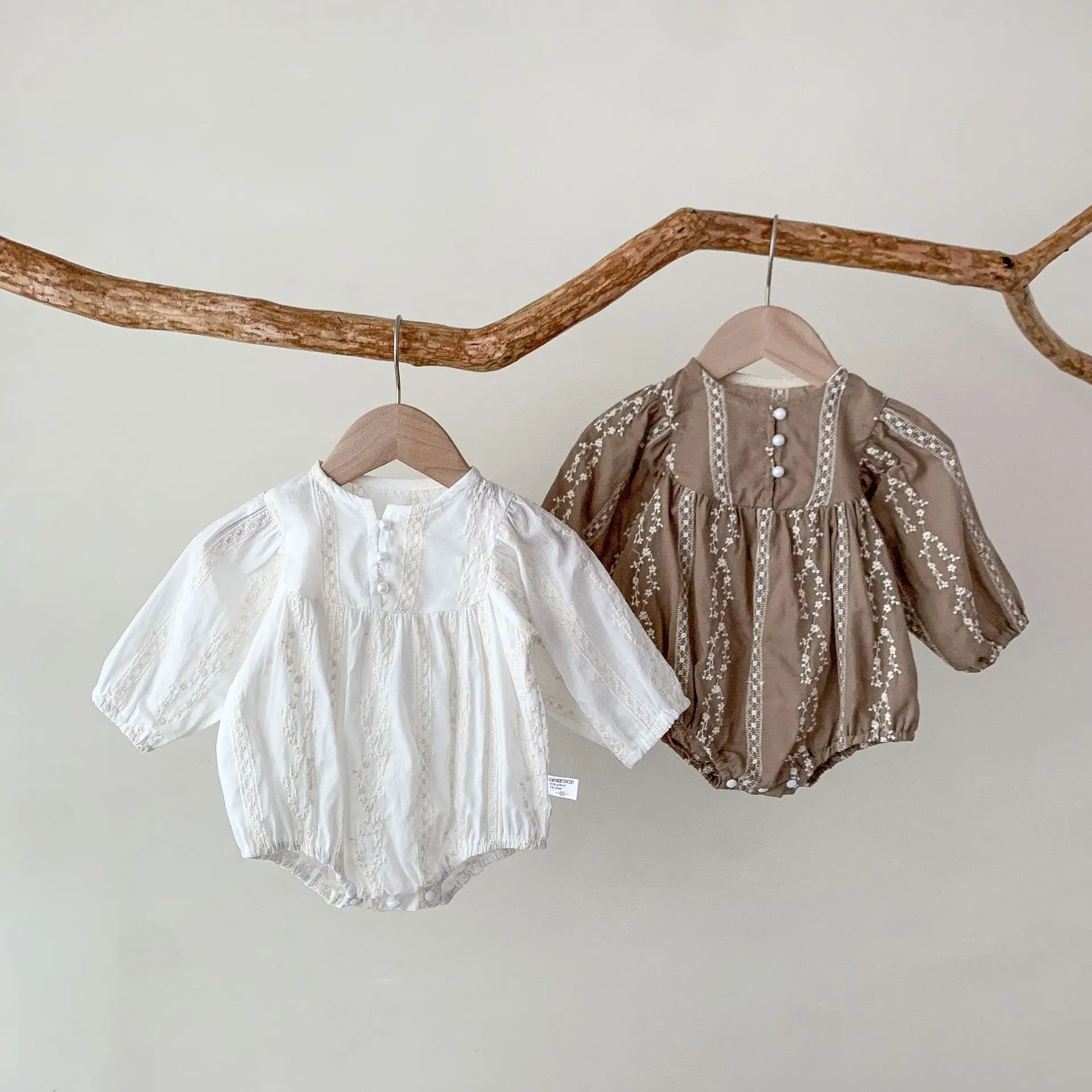 Western Style Jumpsuit ins k-style Infants Boys and Girls Embroidered Western Style Jumpsuit Crawling Suit for 100 Days Old