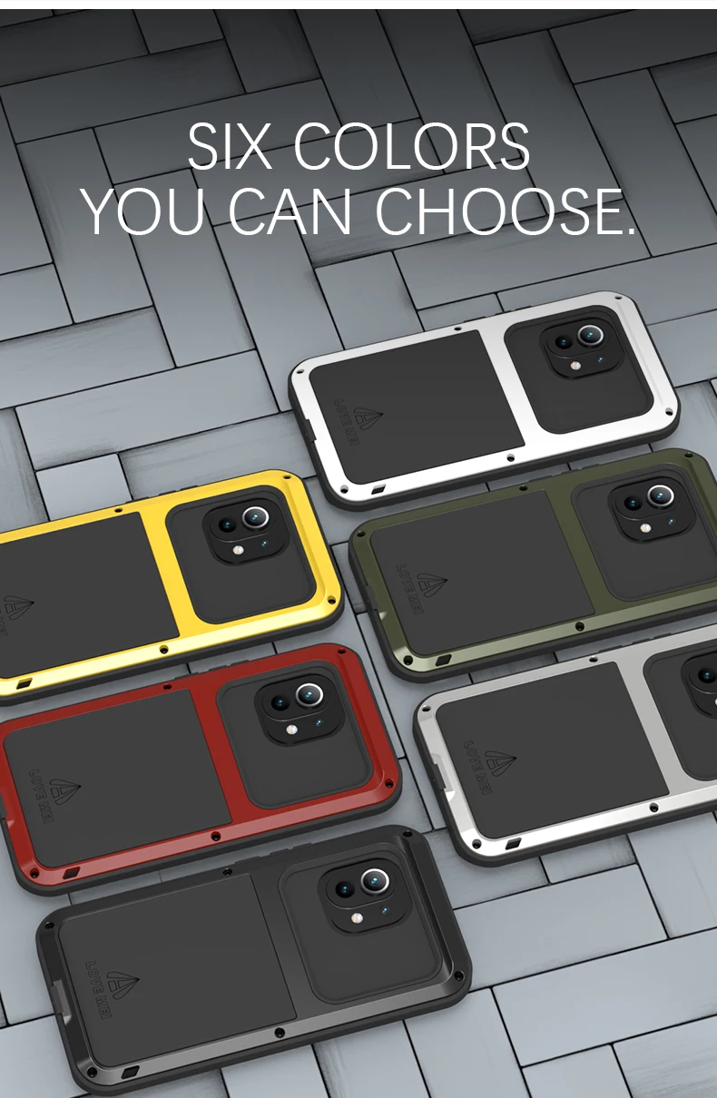 Original Love Mei Case For Xiaomi Mi 11 Mi11 Heavy Duty Full Protection Metal Armor Shock Dirt Proof Phone Case For Xiaomi 11