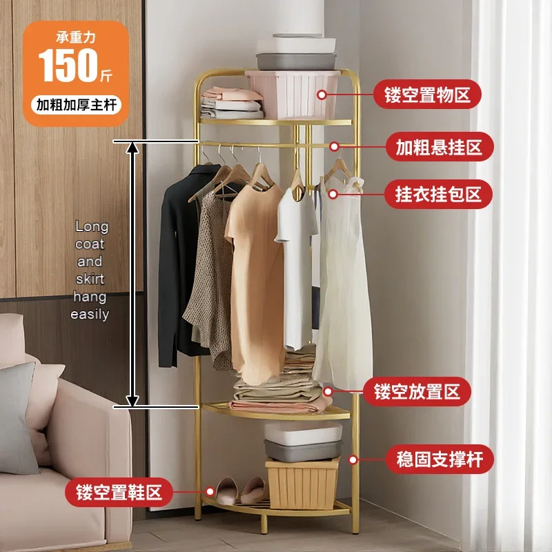 

Clothing Rack Shelving Standing Coat Rack Clothes Racks Shoe-shelf Hotel Furniture for Wardrobe Room Hanger Floor Shelves Stand