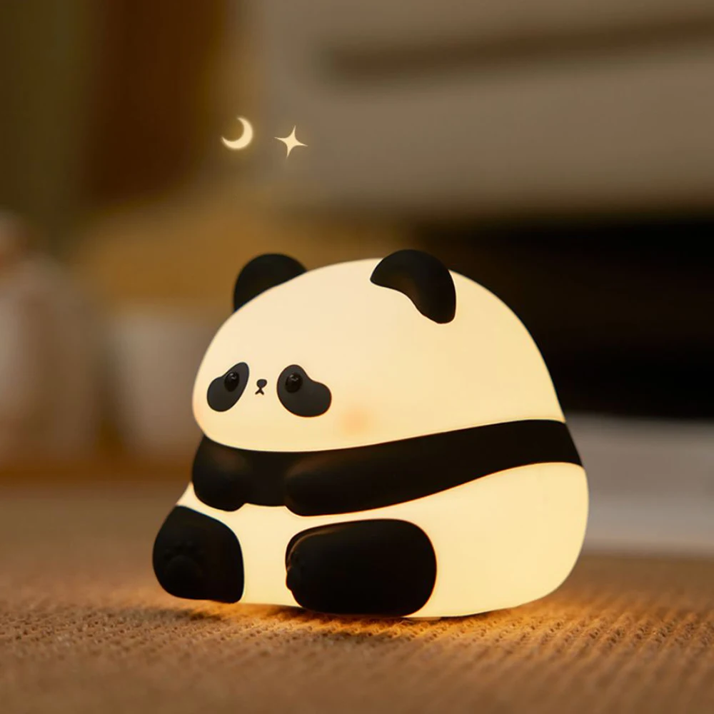 Panda Nachtlichter für Kinder niedlichen Tier Silikon Timing wiederauf ladbare Lampe Cartoon Panda Schlafzimmer Dekoration Kinder Jungen Mädchen Geschenk