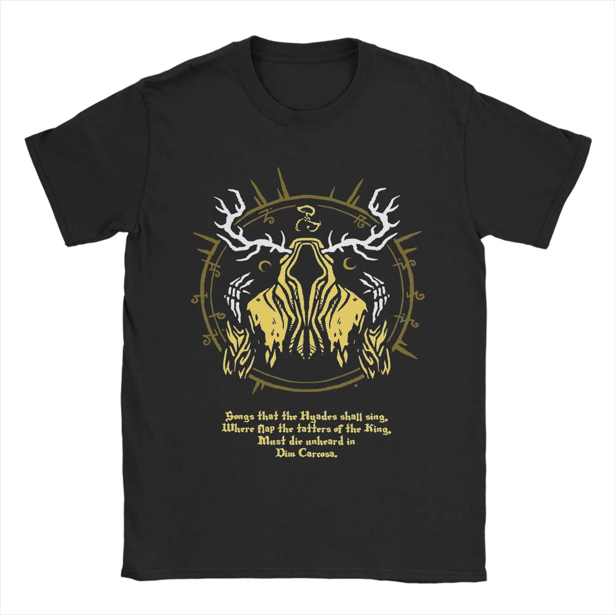 Hastur The King in Yellow Herren T-Shirt Cthulhu Mythos Casual T-Shirt Kurzarm Rundkragen T-Shirts Baumwolle Geschenkkleidung