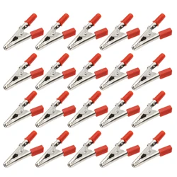 Premium Metal Alligator Clips with Screws and Solder Ports - Set of 10 (Red - 20pcs)