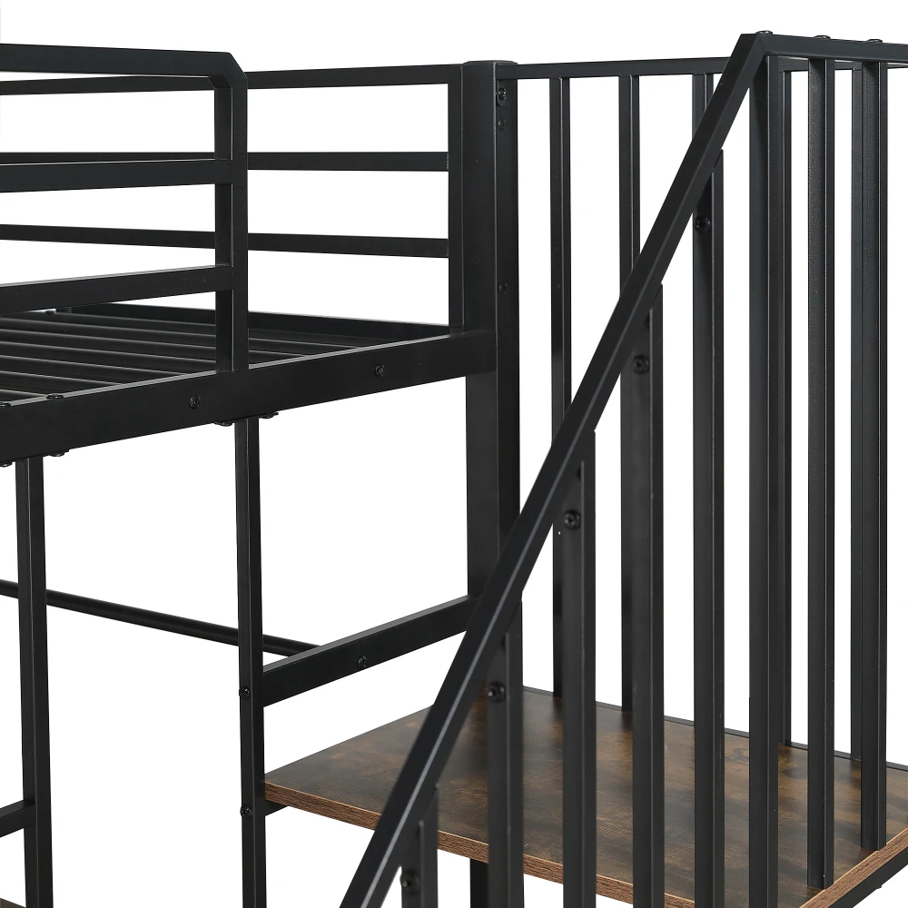 120 x 200 cm großes Etagenbett aus Eisen, für Kinder und Jugendliche, Eckschrank mit Stauraum, Bett mit Tisch und Ablagefach – Detail 26