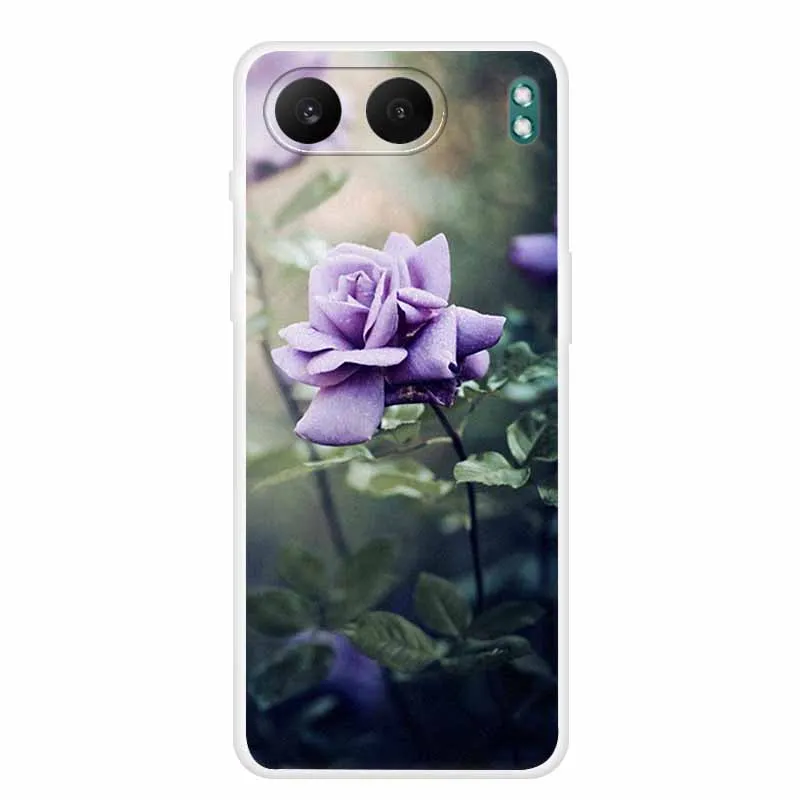 Clear Silicone Case with Landscape Flower Design - Soft TPU Back Cover